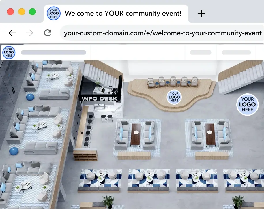 A branded version of Remo's online community event software