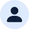 A user icon image within a circle to represent a customer