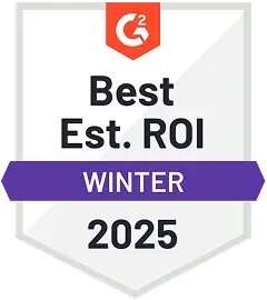 G2 badge for Best Estimated ROI for Winter 2025