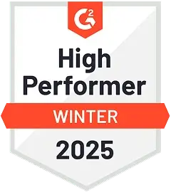 G2 badge for High Performer in Winter 2025