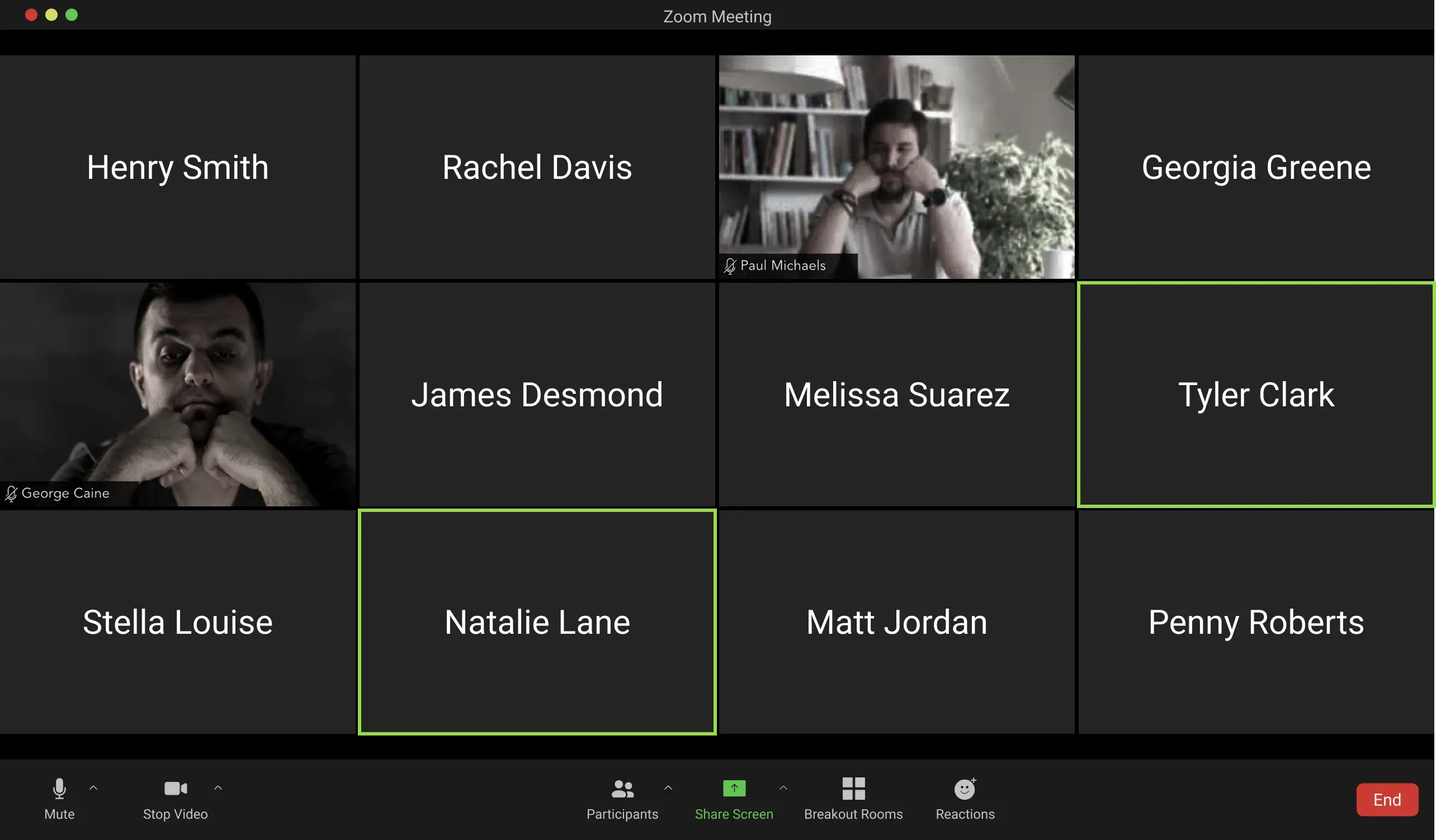 An image of Zoom's online video conferencing platform
