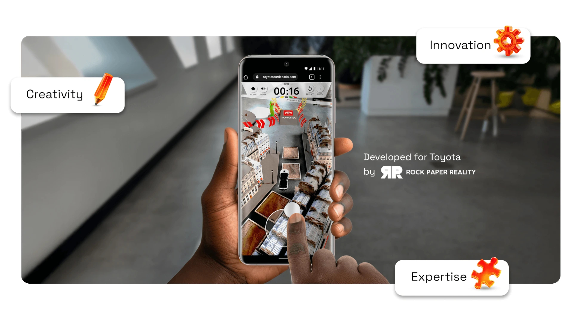 An AR-powered smartphone experience developed or a Toyota event by Rock Paper Reality