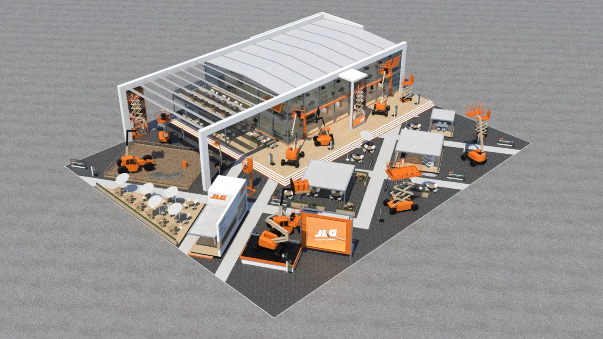 VR events example of JLG Industries using headsets to demo construction equipment at ConExpo 2025 trade show.