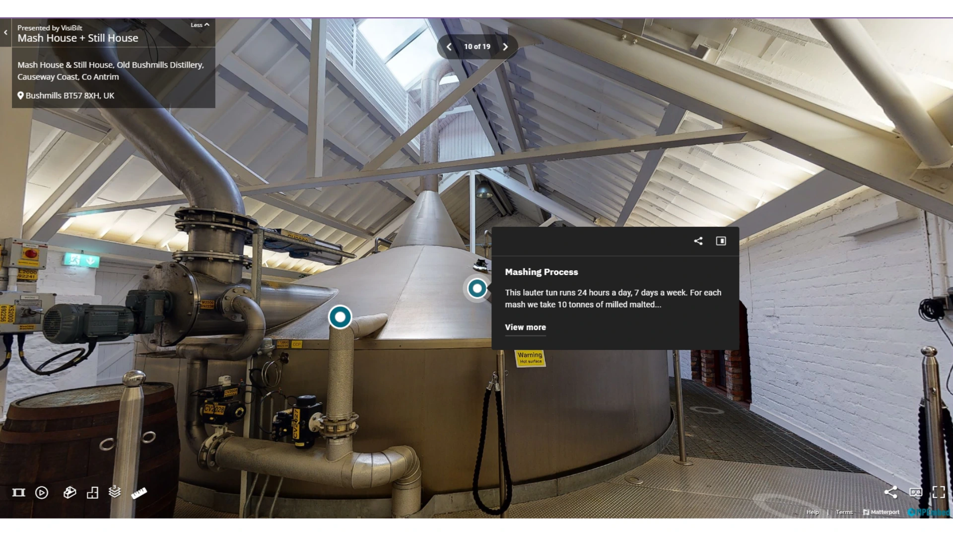 Bushmills uses vr events to offer virtual distillery tours and immersive brand storytelling at festivals and tastings.