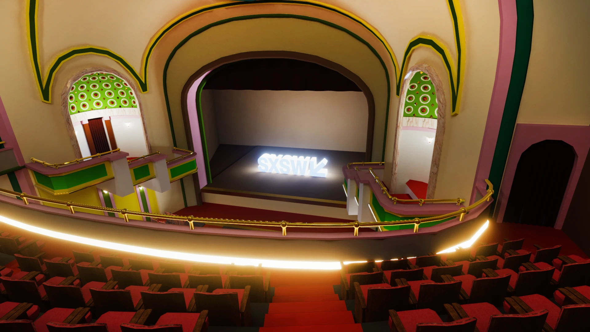 Virtual venue from SXSW Online XR shows how vr events create immersive social and entertainment experiences.