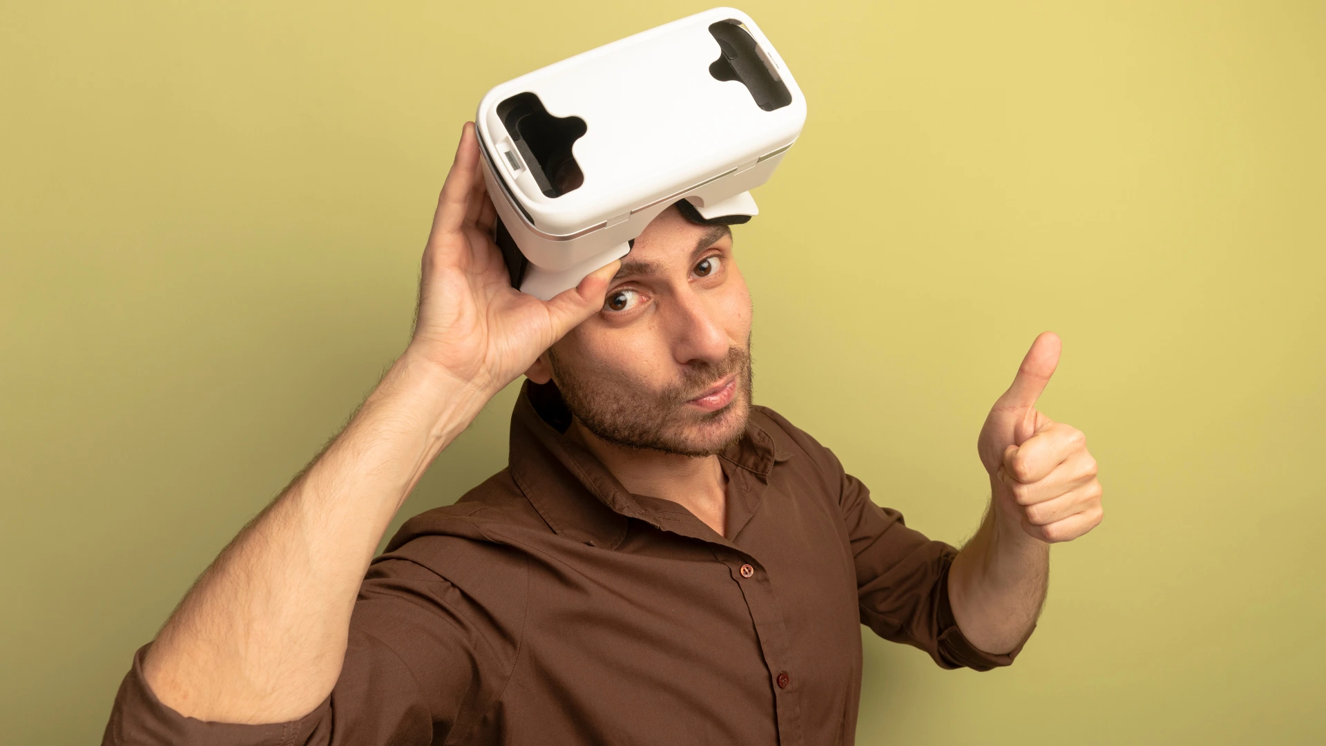 A person wearing a VR headset