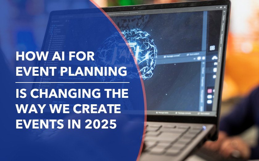 How AI for Event Planning is changing event creation in 2025, laptop with digital AI interface on screen
