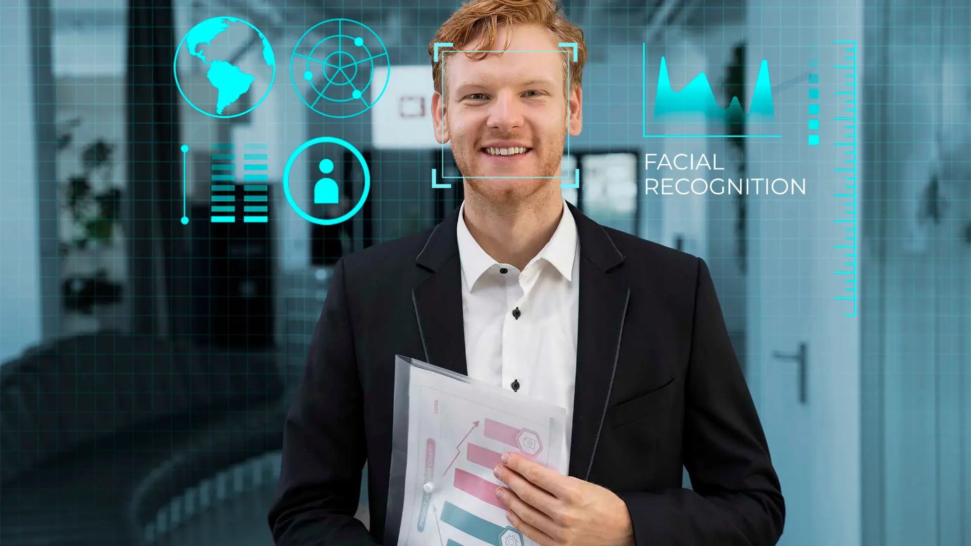 Facial recognition and data analytics used by AI at hiring events to match candidates with jobs.