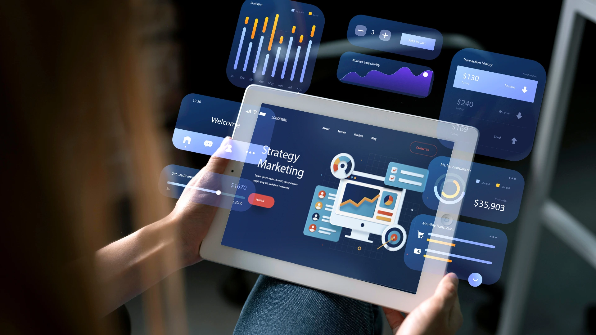 AI-driven SEO strategies for event marketing showing analytics dashboard and growth data.