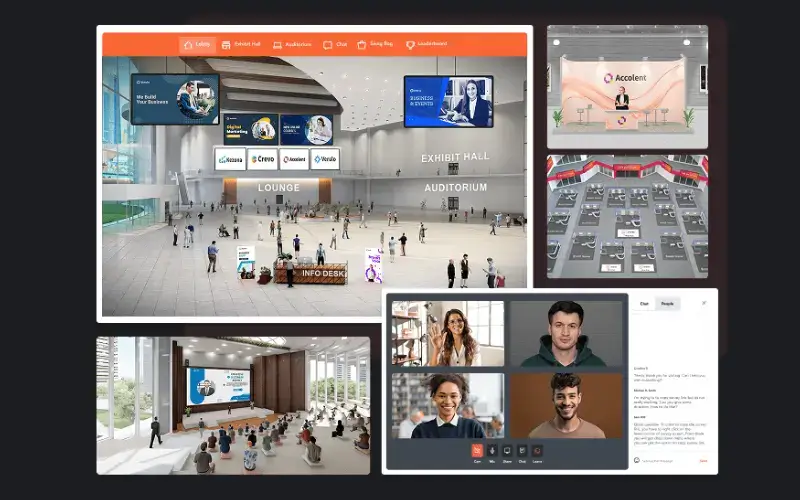 User interface of virtual education platform vFairs.