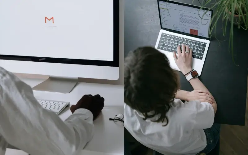 Person drafting a sponsorship request letter on a laptop, representing email outreach to potential event sponsors.