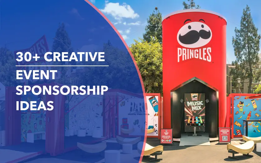 Pringles activation and signage illustrating prominent brand visibility at an event.