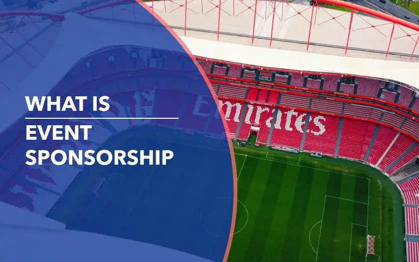 An aerial view of a massive stadium with large-scale "Emirates" branding across the seating area serves as a prime example of high-impact event sponsorship and global brand visibility.