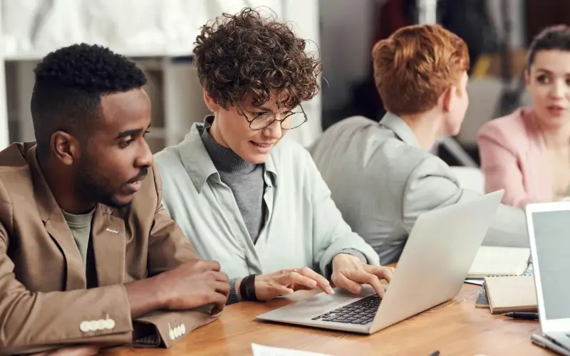 Students completing profiles and preparing for a virtual job fair during onboarding.