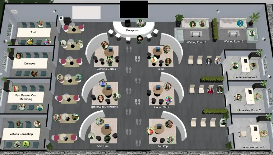 A virtual job fair event hosted on Remo's online career fair platform