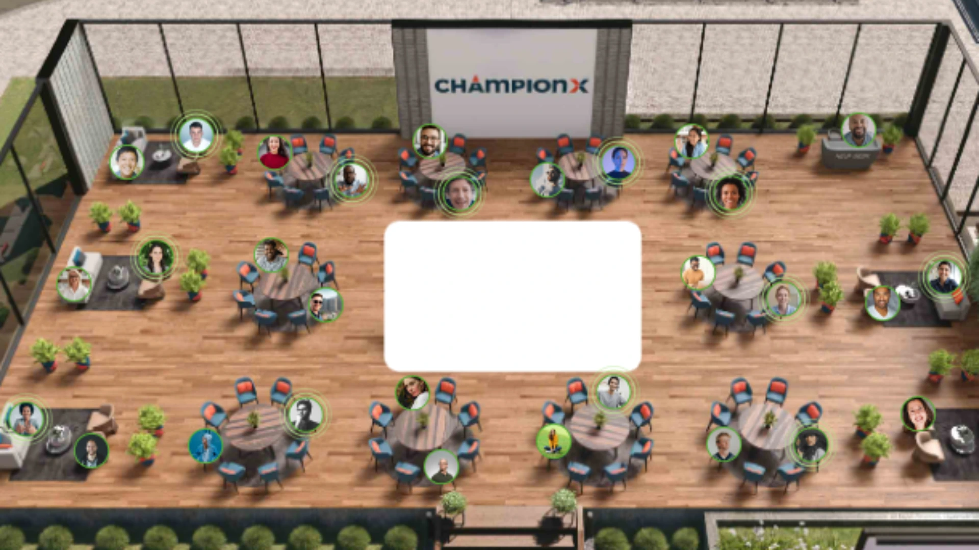 Virtual networking tables for speed mentoring rounds at a virtual career fair.
