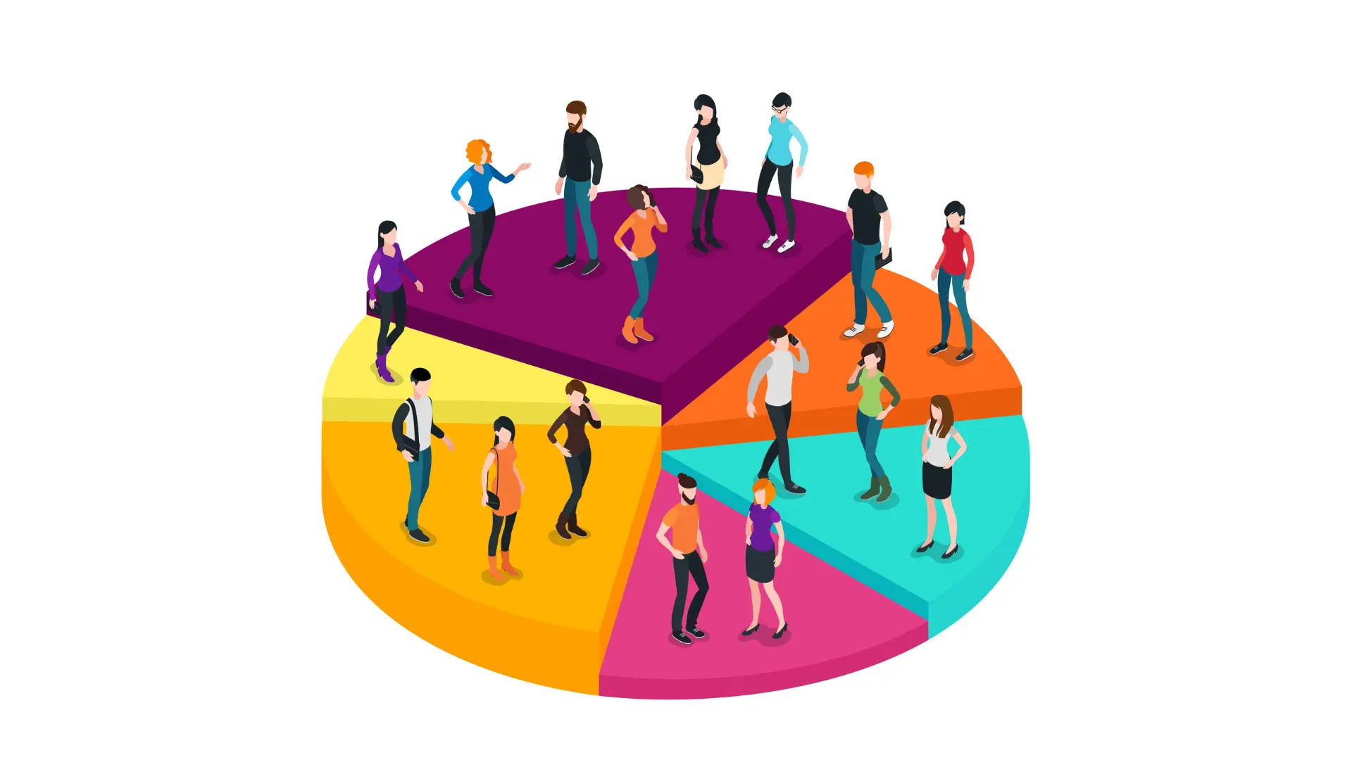 Illustration showing audience segmentation and attendee groups used to improve event engagement and personalization.