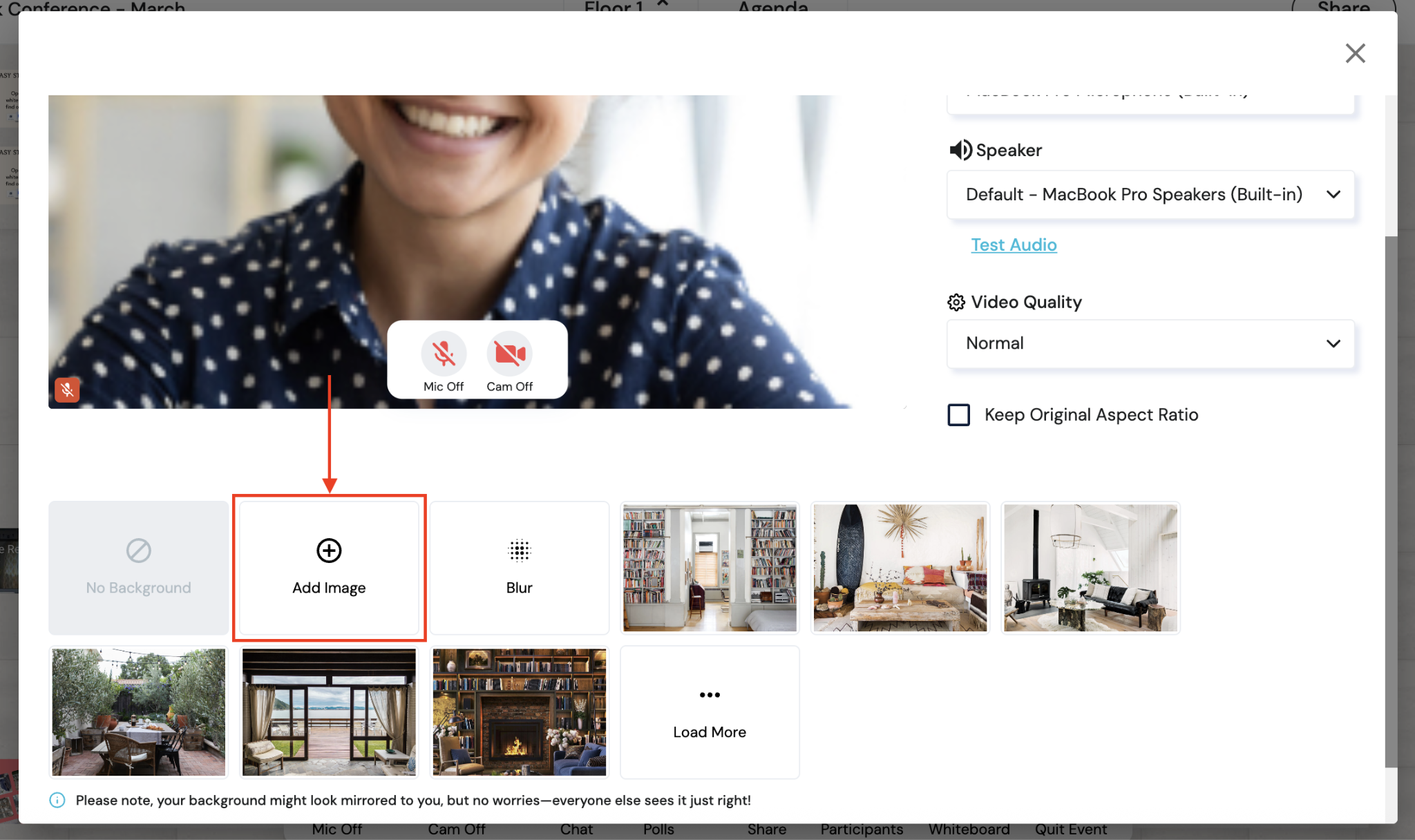 Setting a virtual background on Remo