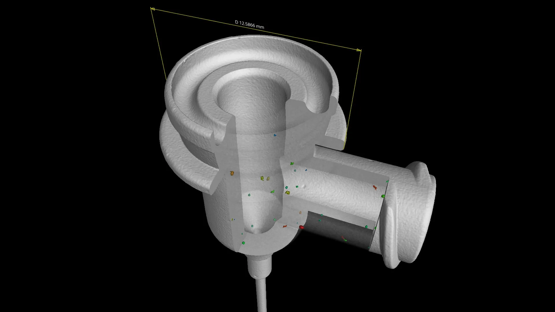 CT scan of Luer showing porosity