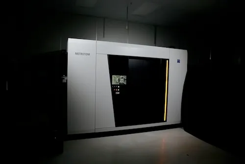 Exterior photo of industrial CT machine.