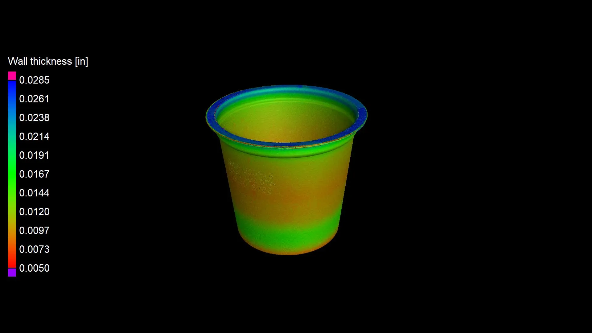CT scan data of wall thickness analysis.