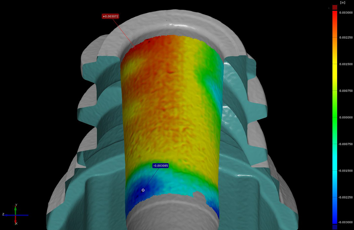 Industrial CT scan colormap deviation