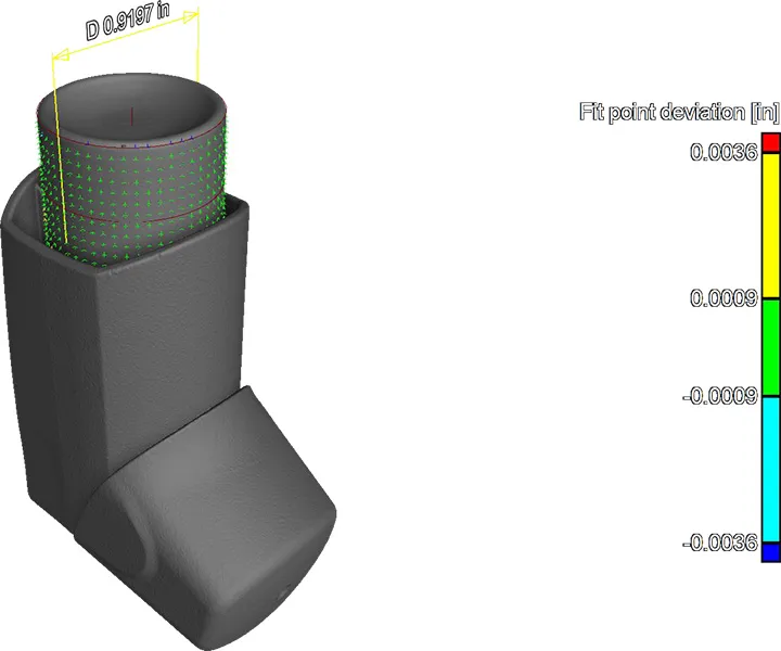 3D metrology image of albuterol inhaler