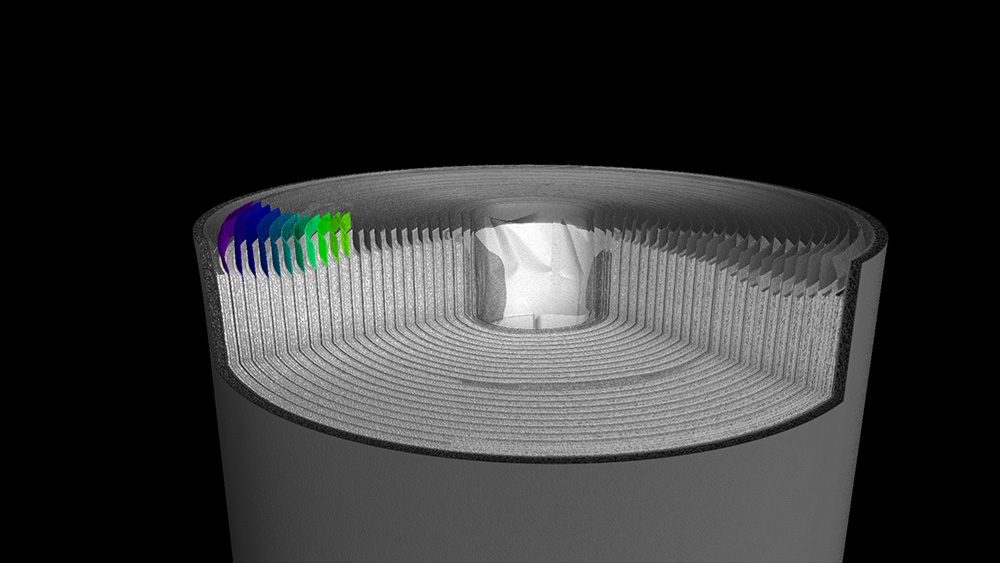 CT scan of Tesla battery