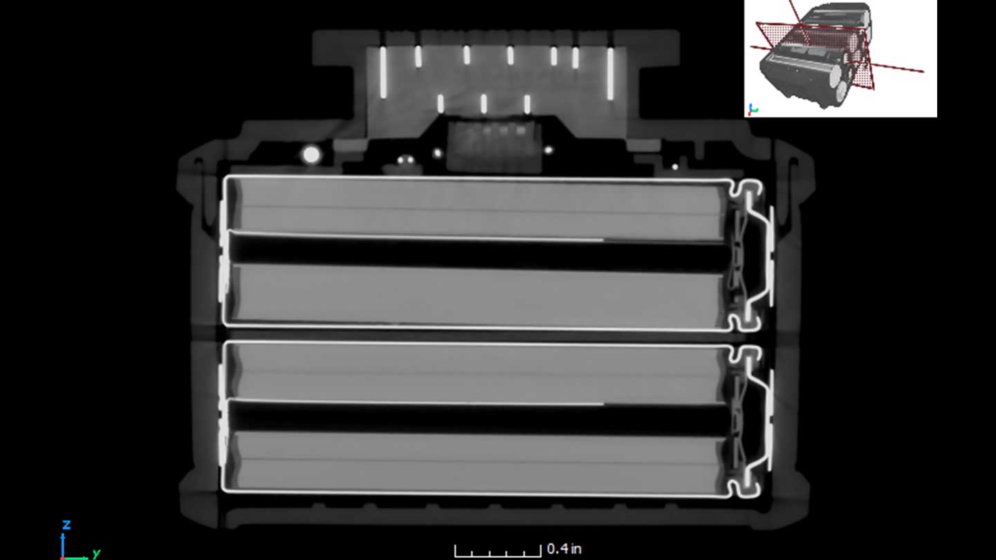 Battery pack CT scan image
