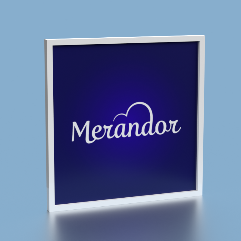 Merandor logo on dark background