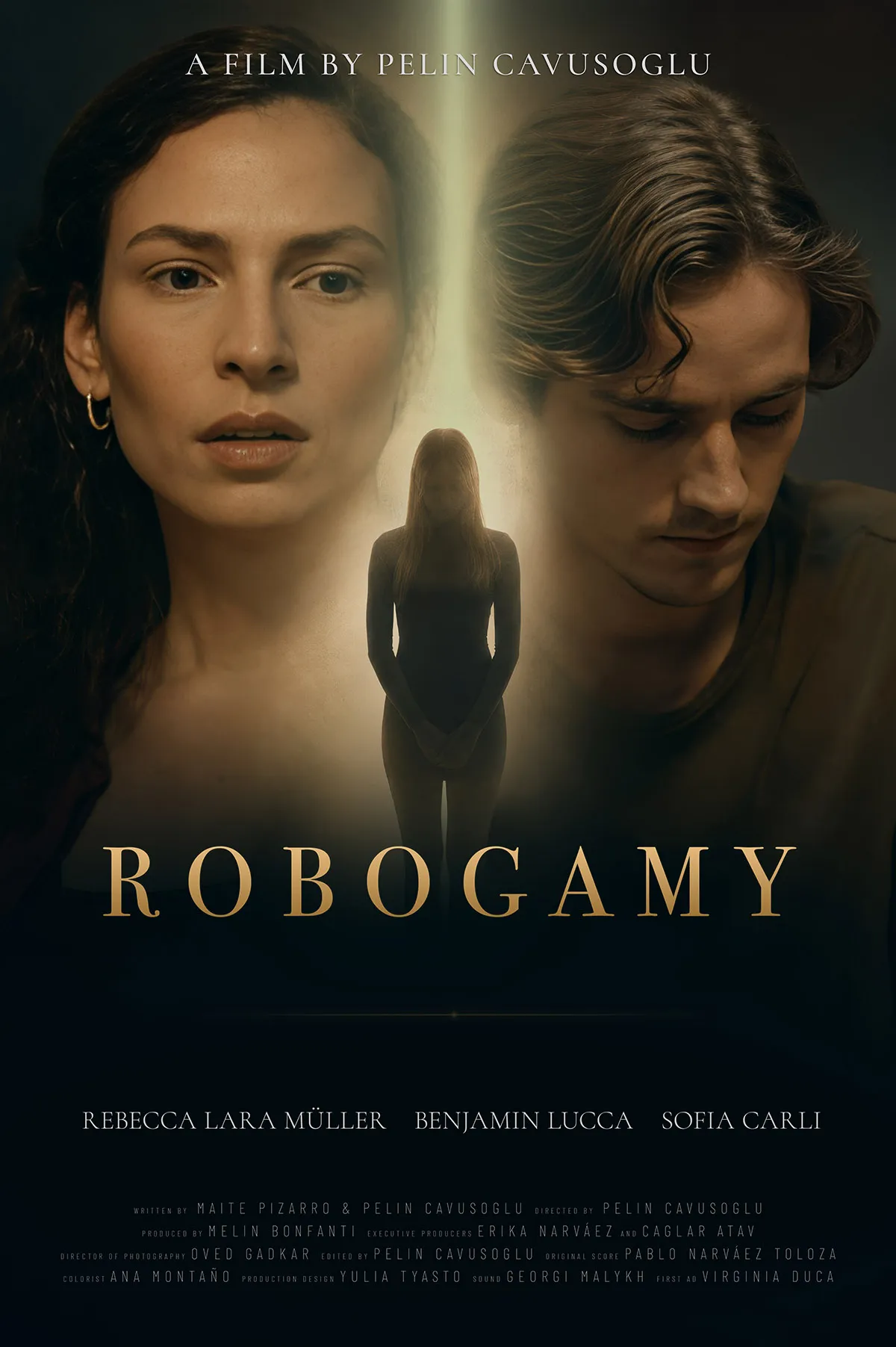 Robogamy film poster design — sci-fi short film by Pelin Cavusoglu
