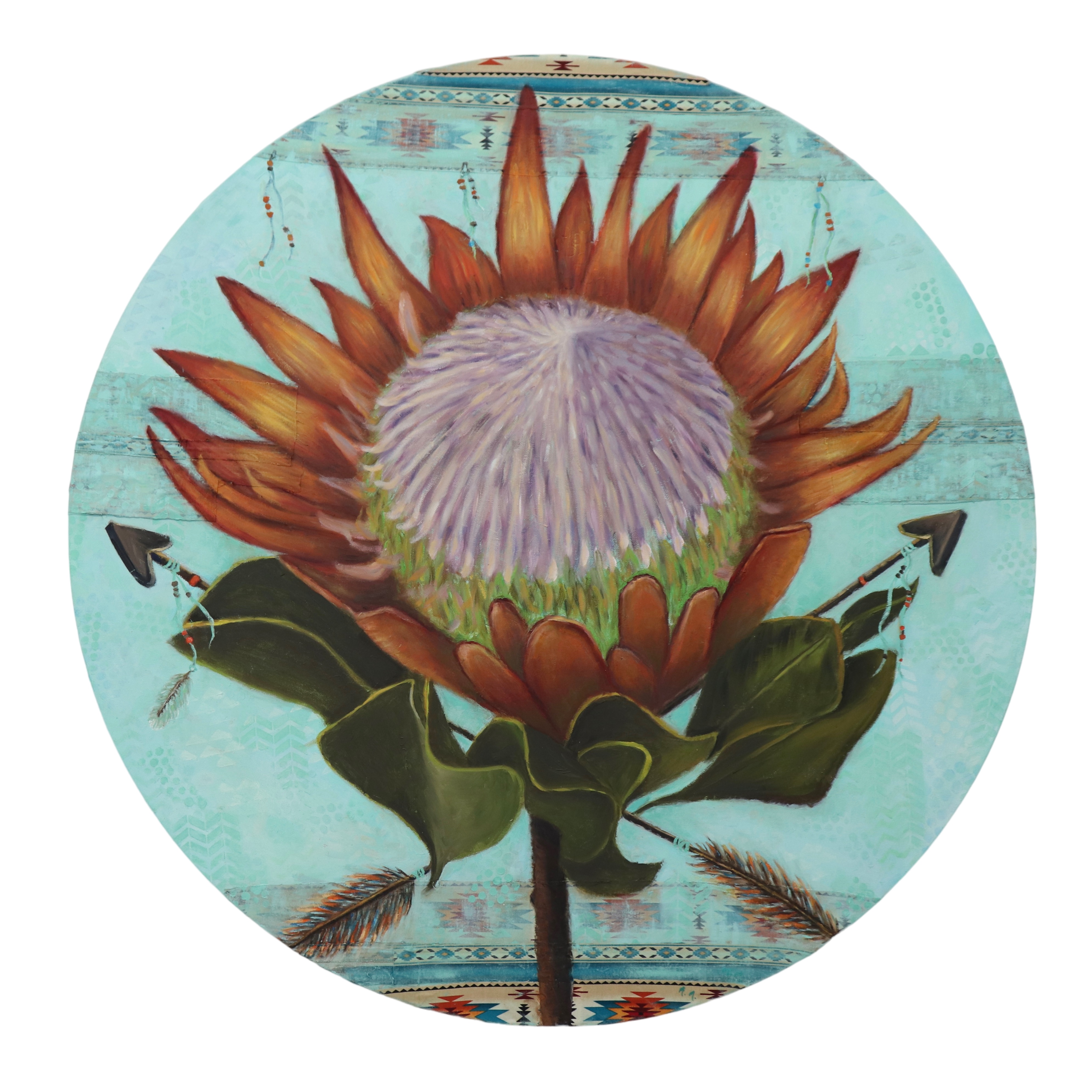 Estsanat;eji_Renovaçã - 61cm diameter - Oil on Canvas