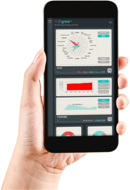 Hand holding phone with Flipview software on screen.