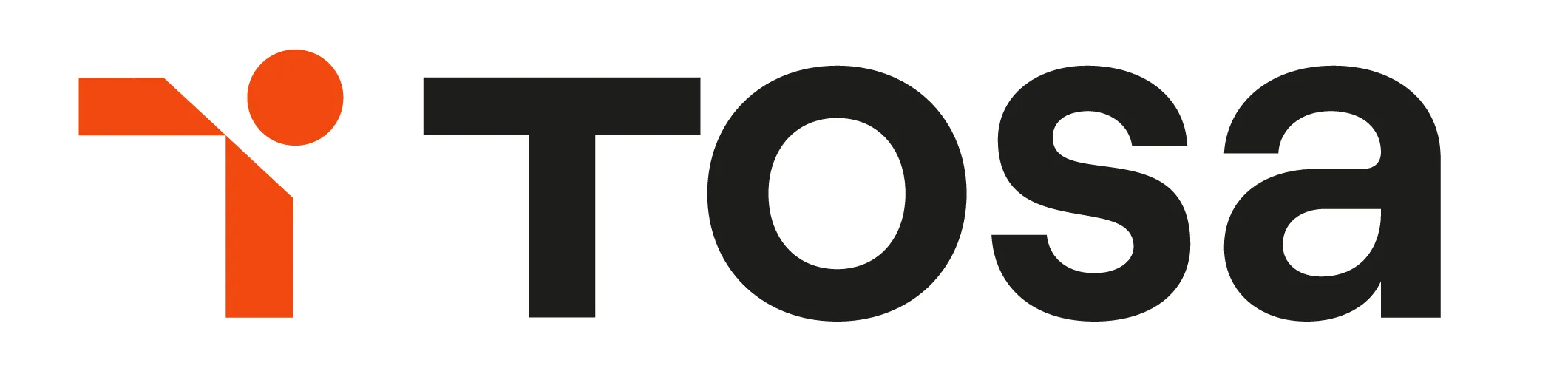 Logo Tosa : pictogramme orange à gauche et texte noir 'tosa'.