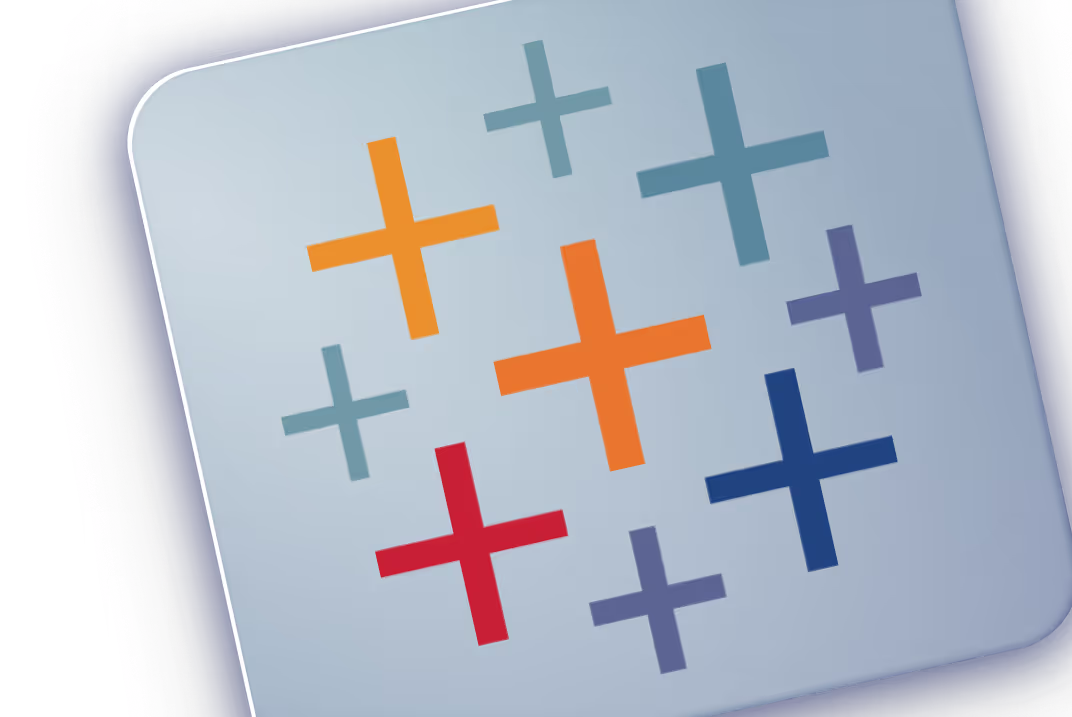 logo de tableau composé de neuf croix colorées réparties sur un carré gris