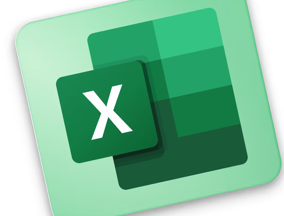 Logo d'excel dans un carré vert dégradé