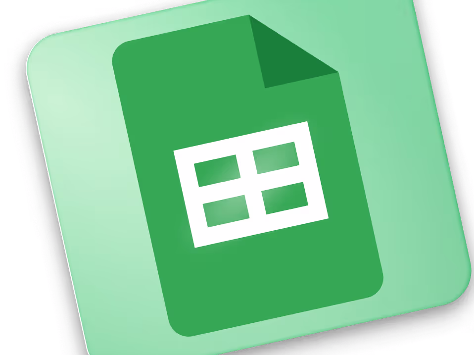 Logo de google sheets dans un carré dégradé