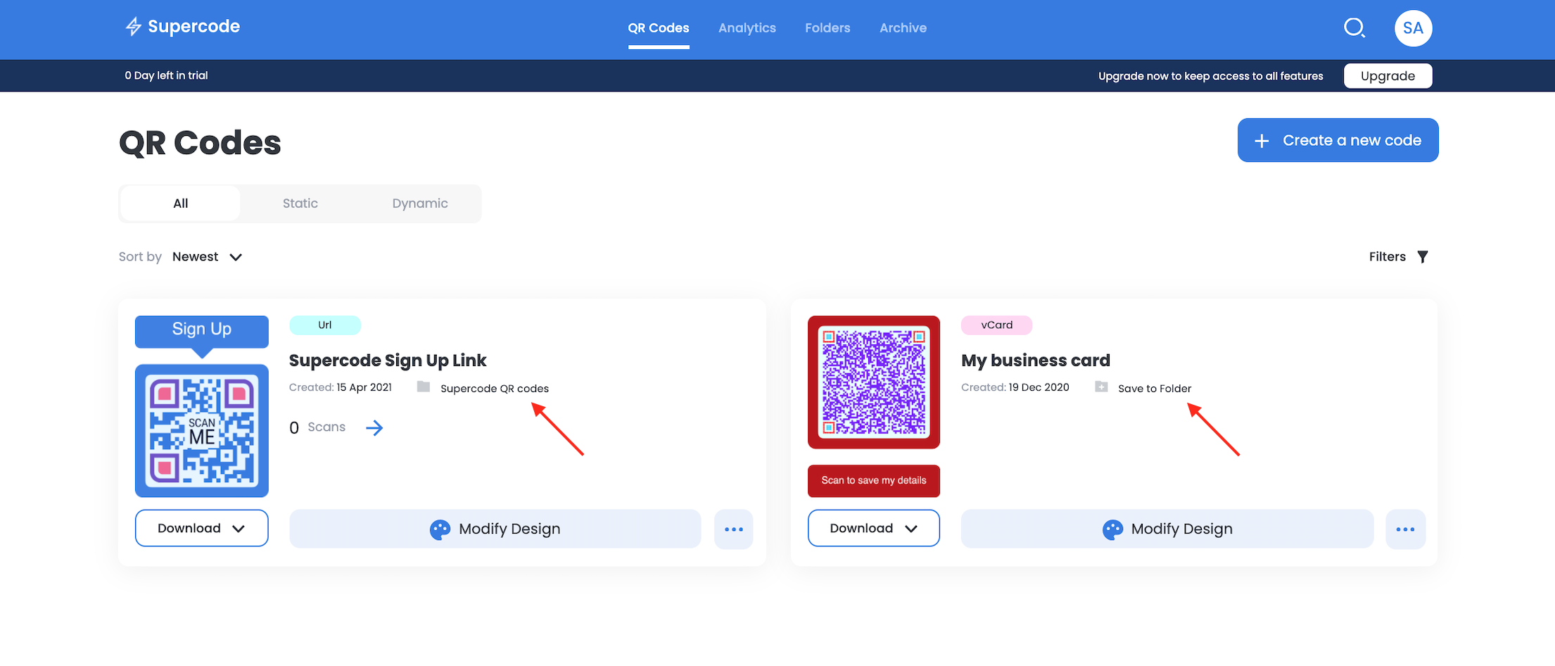 save qr code in folder on supercode