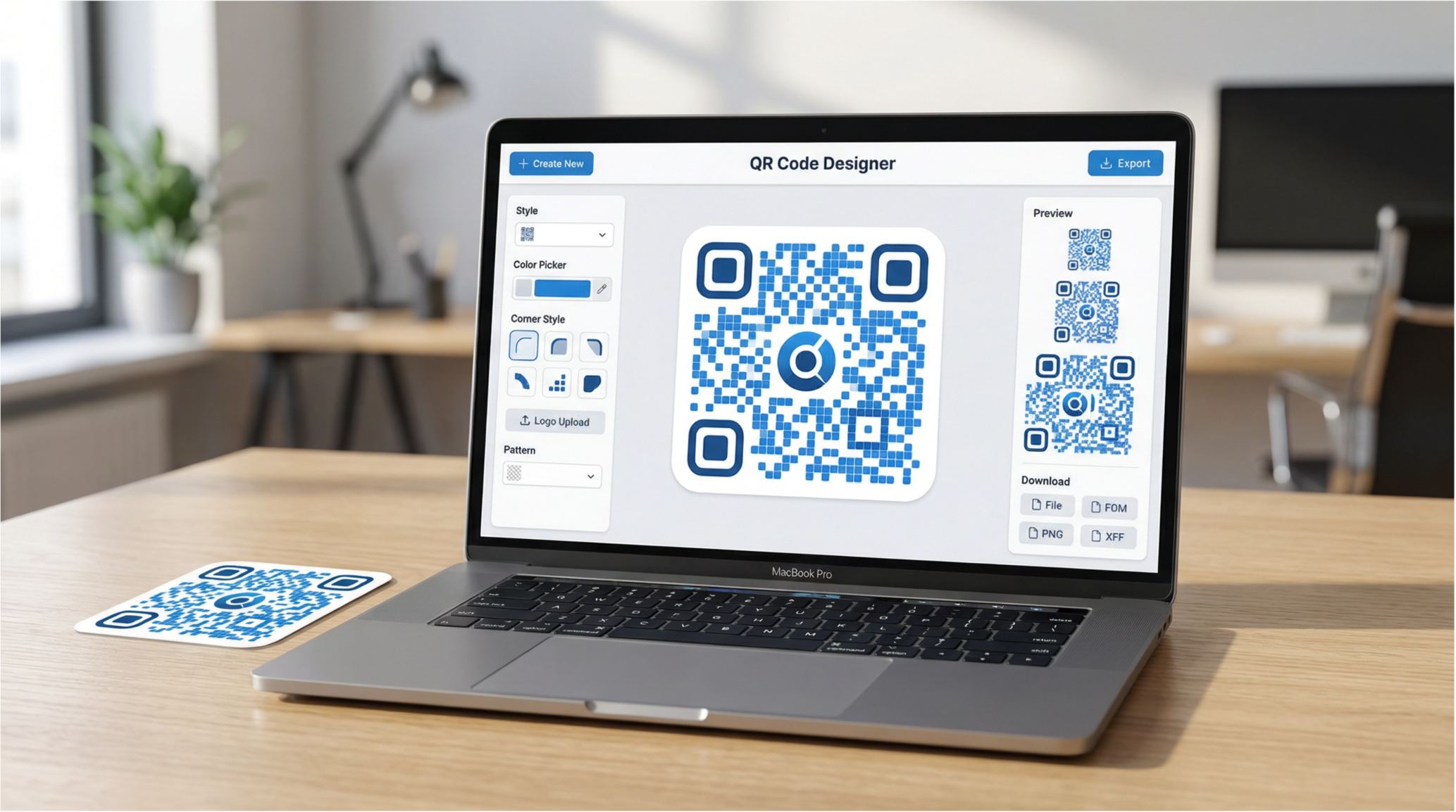 creative qr code design tool on computer