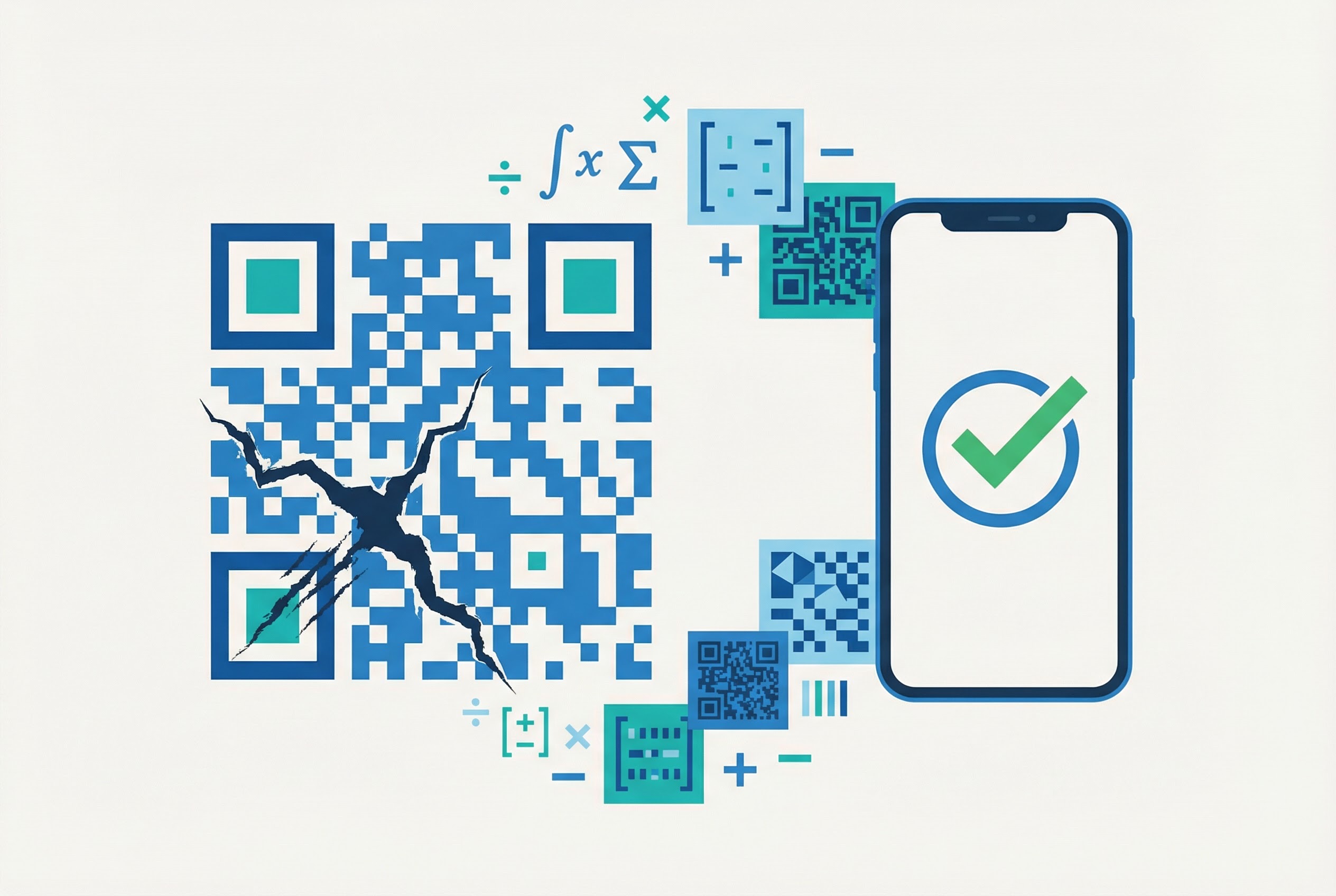 QR code with a portion obscured by a logo, still scanning successfully due to built-in error correction technology