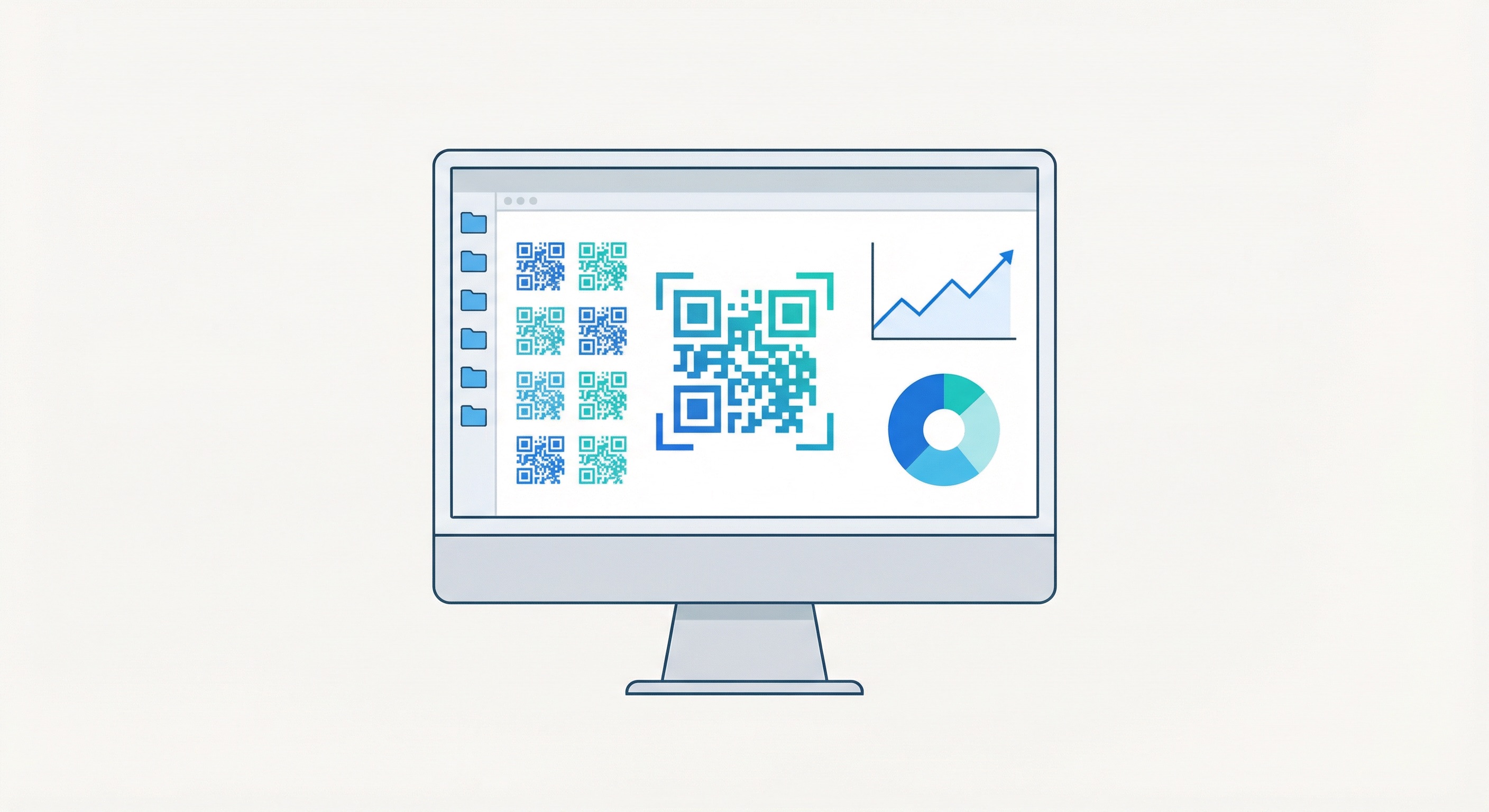 Supercode analytics dashboard showing QR code management, scan tracking graphs and device breakdown charts for publishers and authors