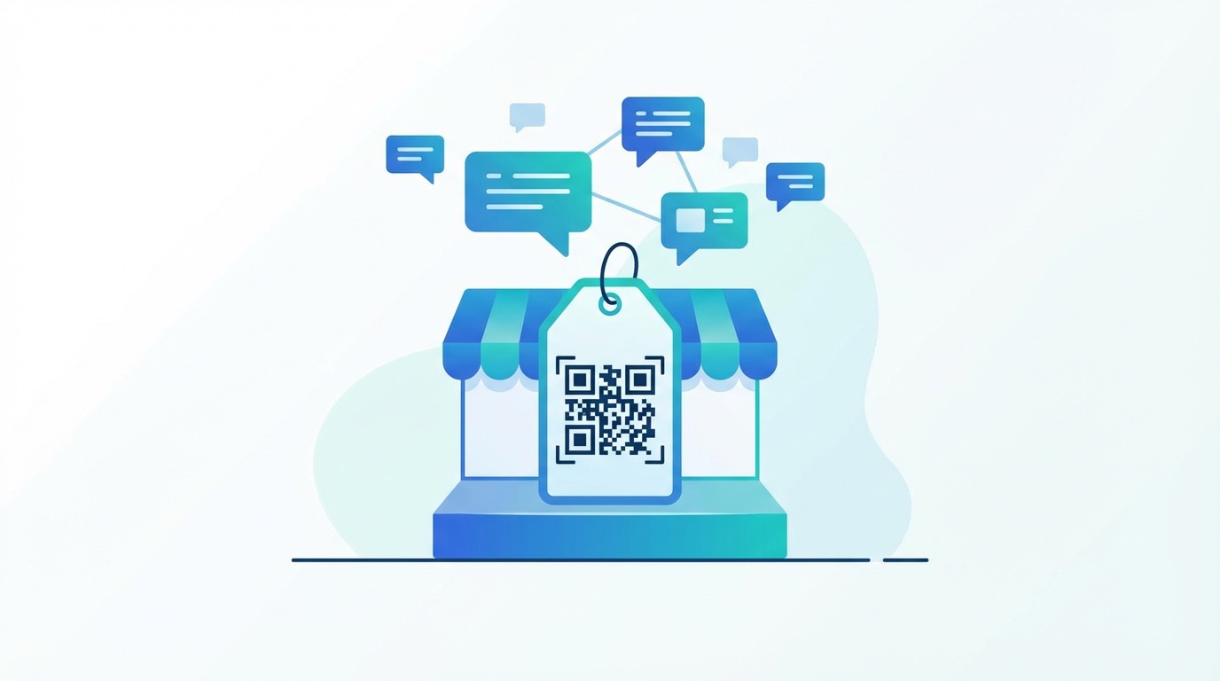 SMS QR code on a retail product tag driving customer text message opt-ins and loyalty programme sign-ups
