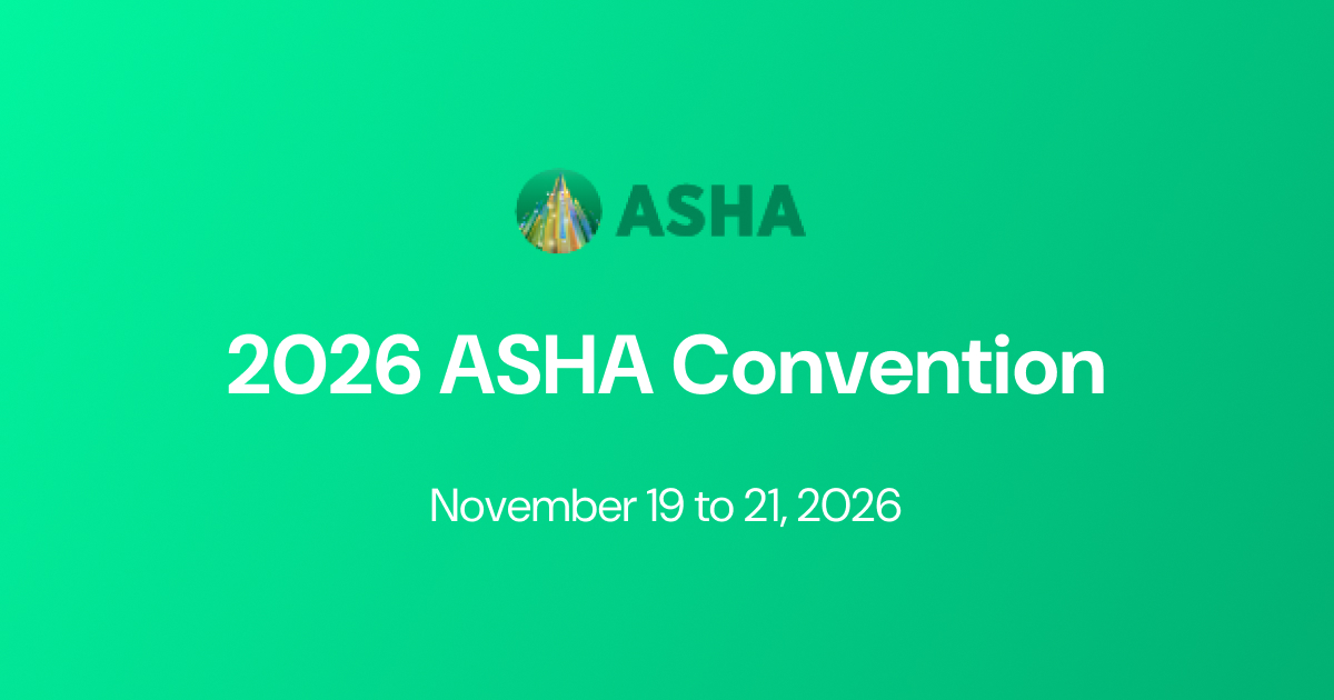 2026 ASHA Convention