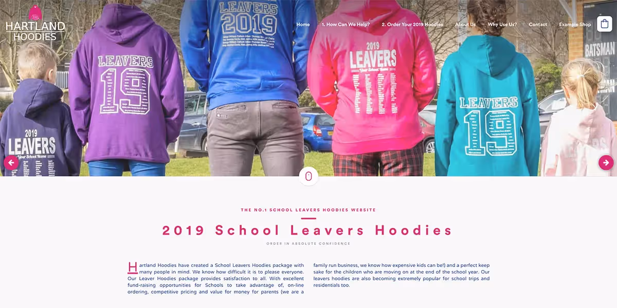 Leavers Hoodies Website Case Study