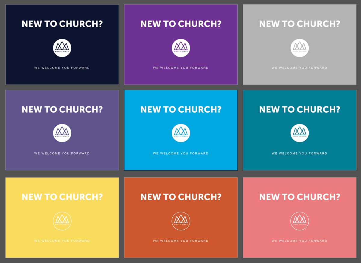 Image of Kings Church different colour and font pairings