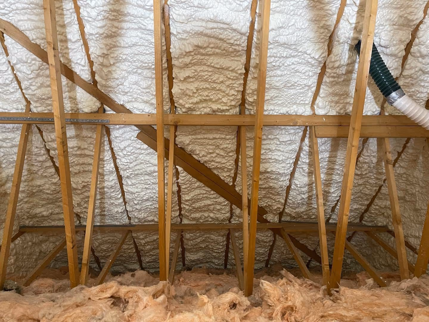 Interior of wooden loft 