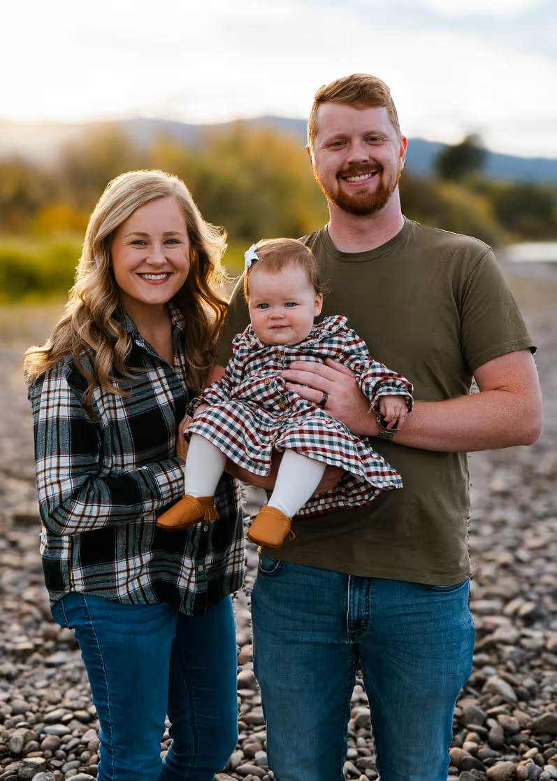 Skeeter Johnston, Glacier National Park elopement videographer, with his family in Montana