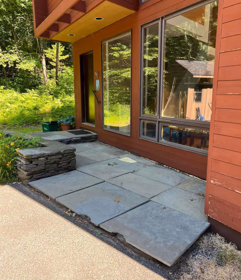 Flagstone walkway before