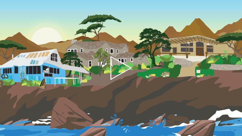 Graphic illustration with video play button