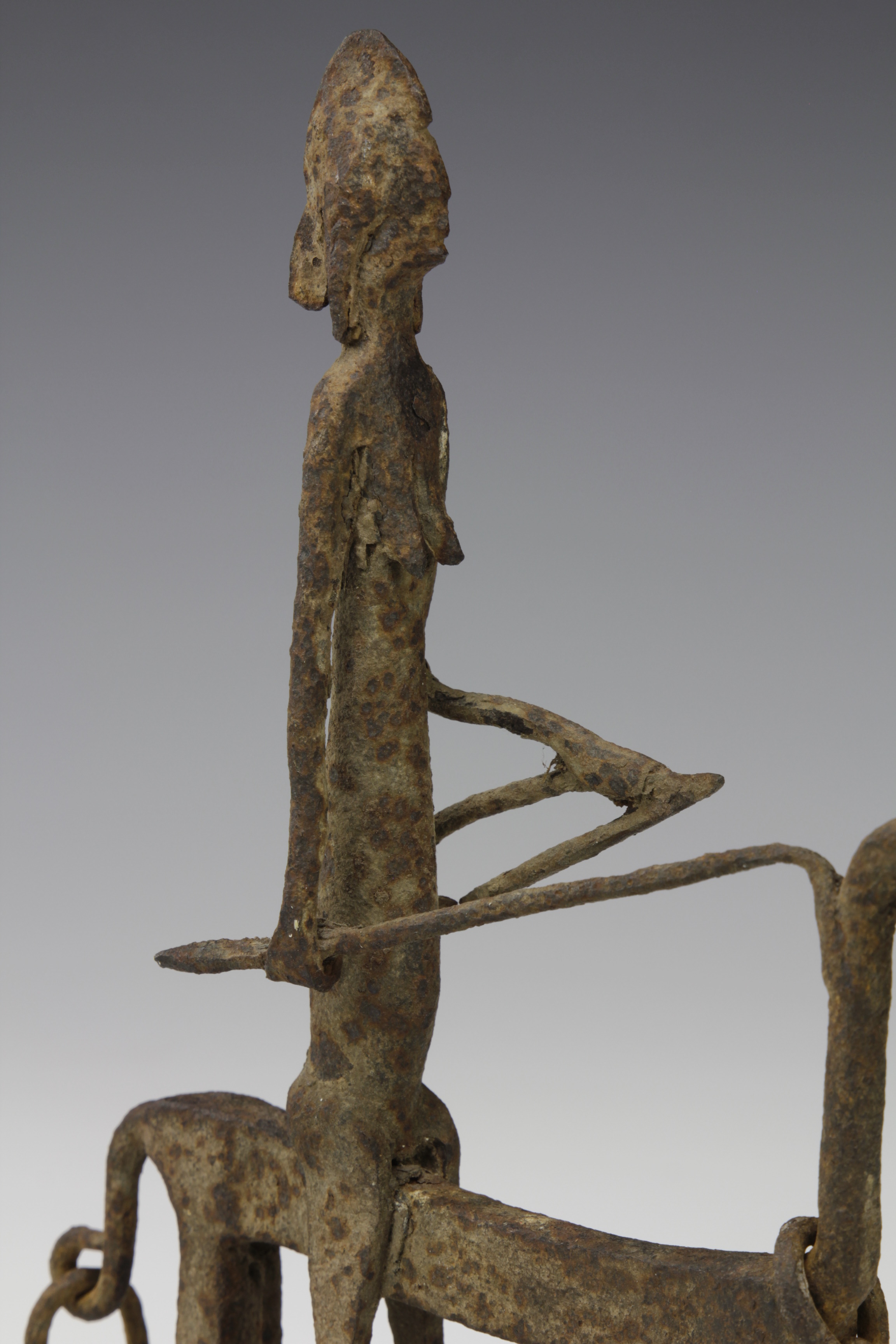 IRON HORSE AND FEMALE RIDER. BAMBARA, MALI 